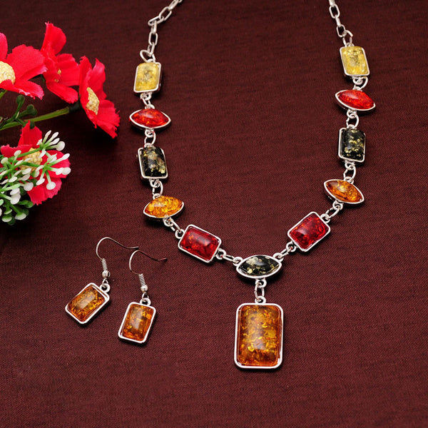 Square Charms Necklace Set