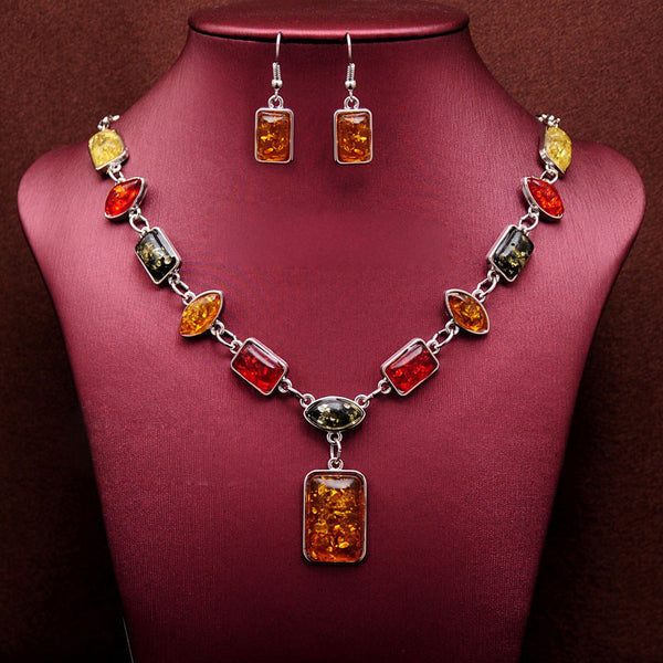 Square Charms Necklace Set