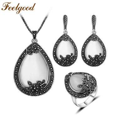 Big Water Drop Pendant Necklace Set