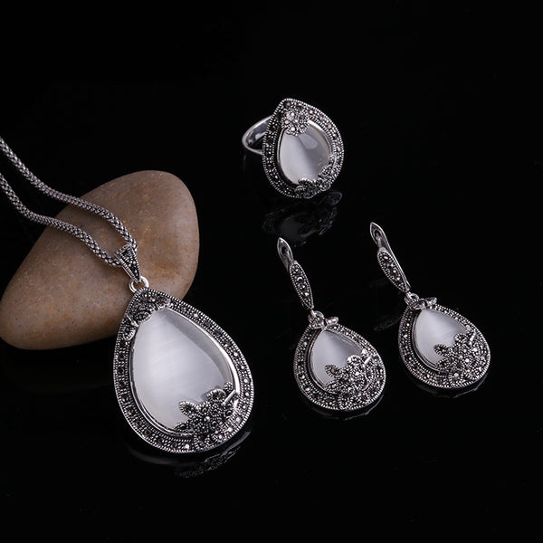 Big Water Drop Pendant Necklace Set
