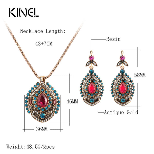 Antique  Pink Crystal Jewelry Set