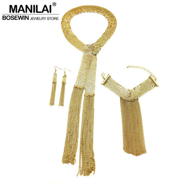Bohemian Style Shining Metal Tassels Set