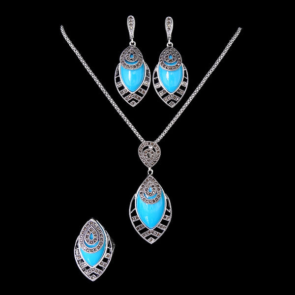 Resin And Retro Crystal Fashion Jewelry Set