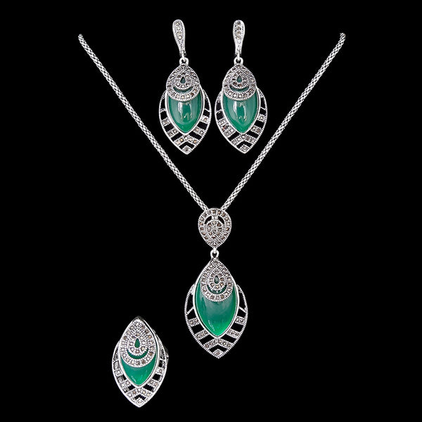 Resin And Retro Crystal Fashion Jewelry Set