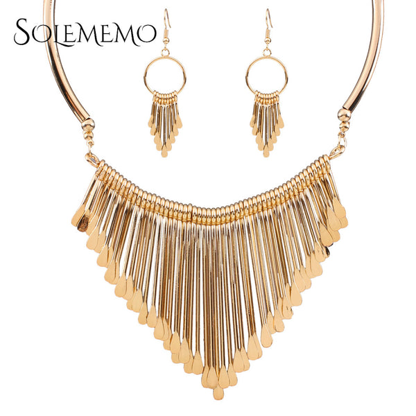 Gold Triangle Colar Jewelry Sets