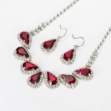 Sparkling Rhinestone Crystal Necklace Set
