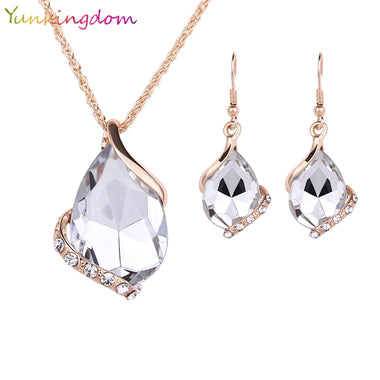 Geometric Design Crystal Jewelry Sets
