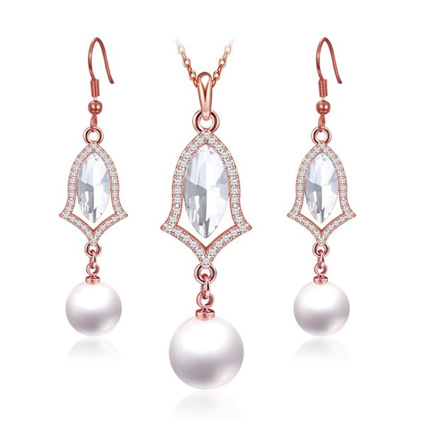 Lady Rose Gold Earrings Set