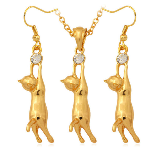 Gold/Silver Cat Charm Set