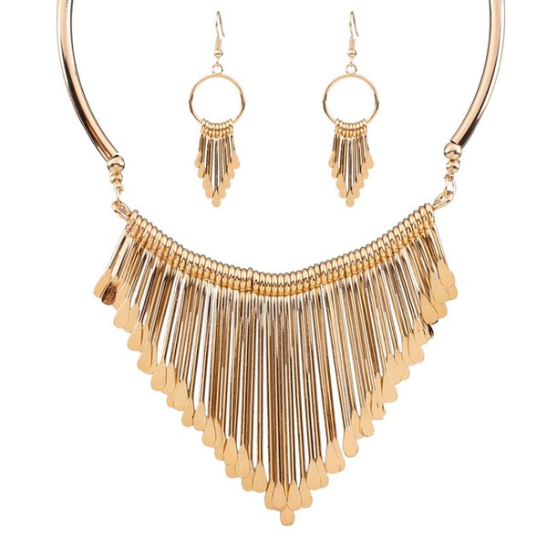 Gold Triangle Colar Jewelry Sets