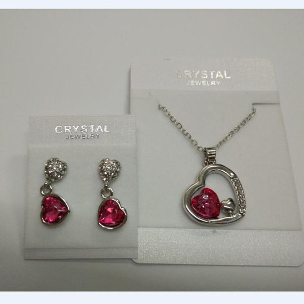 Double Blue Heart Jewelry Set